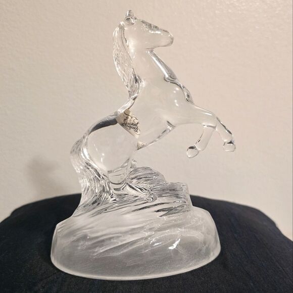 Cristal d’Arques HORSE FIGURINE Stallion Rising Up Crystal Paperweight France - Picture 3 of 8